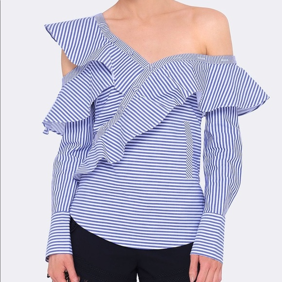 Self-Portrait Tops - [ self portrait ] striped frill shirt BNWOT